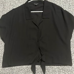 Button Down Black sheer crop top